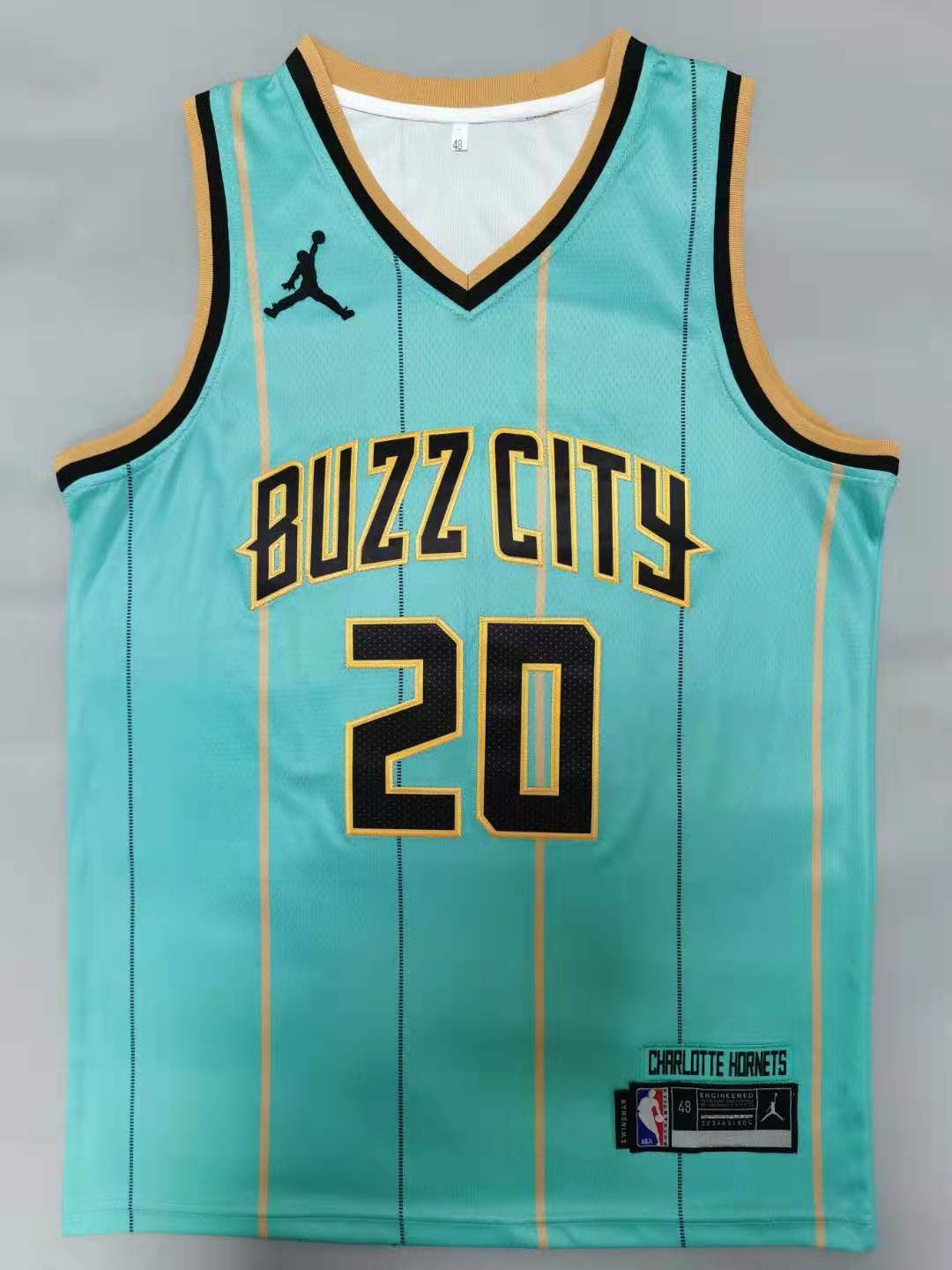 Men Charlotte Hornets #20 Hayward Light green 2021 Game NBA Jersey->charlotte hornets->NBA Jersey